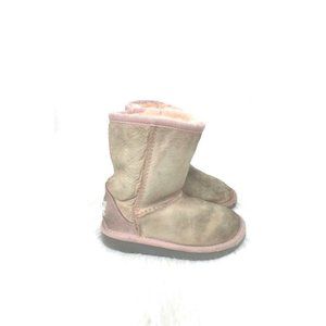 Ugg Australia Boots size 9 Girls Pink Suede Sheepskin Lined Winter